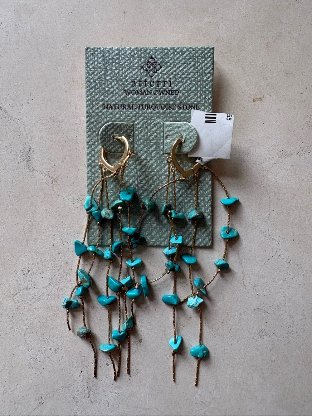 Gorgeous Turquoise Dangle Earrings - Gold & Turquoise.  New with tags